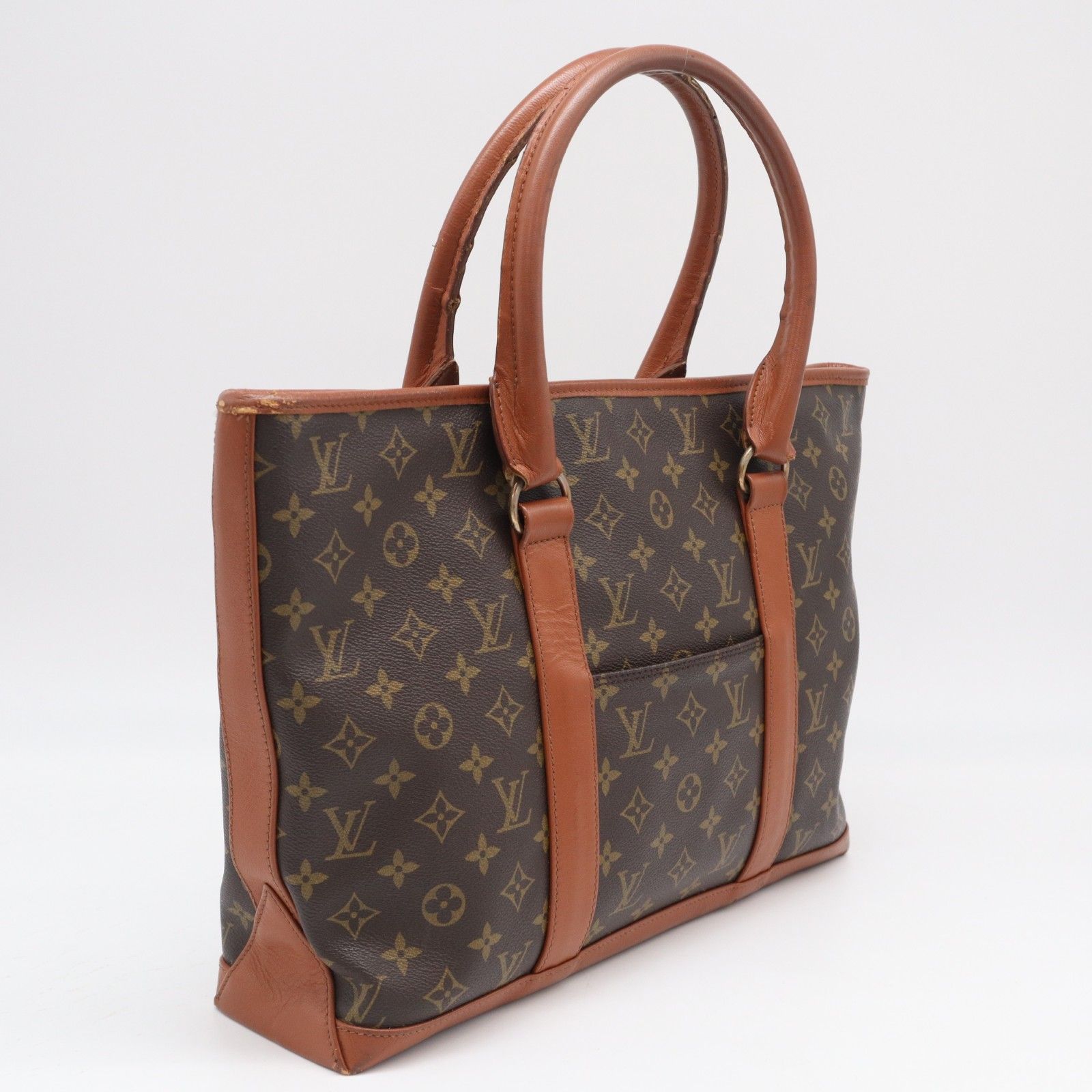 ★3日以内返品可★ LOUIS VUITTON ルイ・ヴィトン モノグラム ウィークエンドPM M42425 ハンドバッグ ブラウン ベージュ コーティングキャンバス レザー レディース