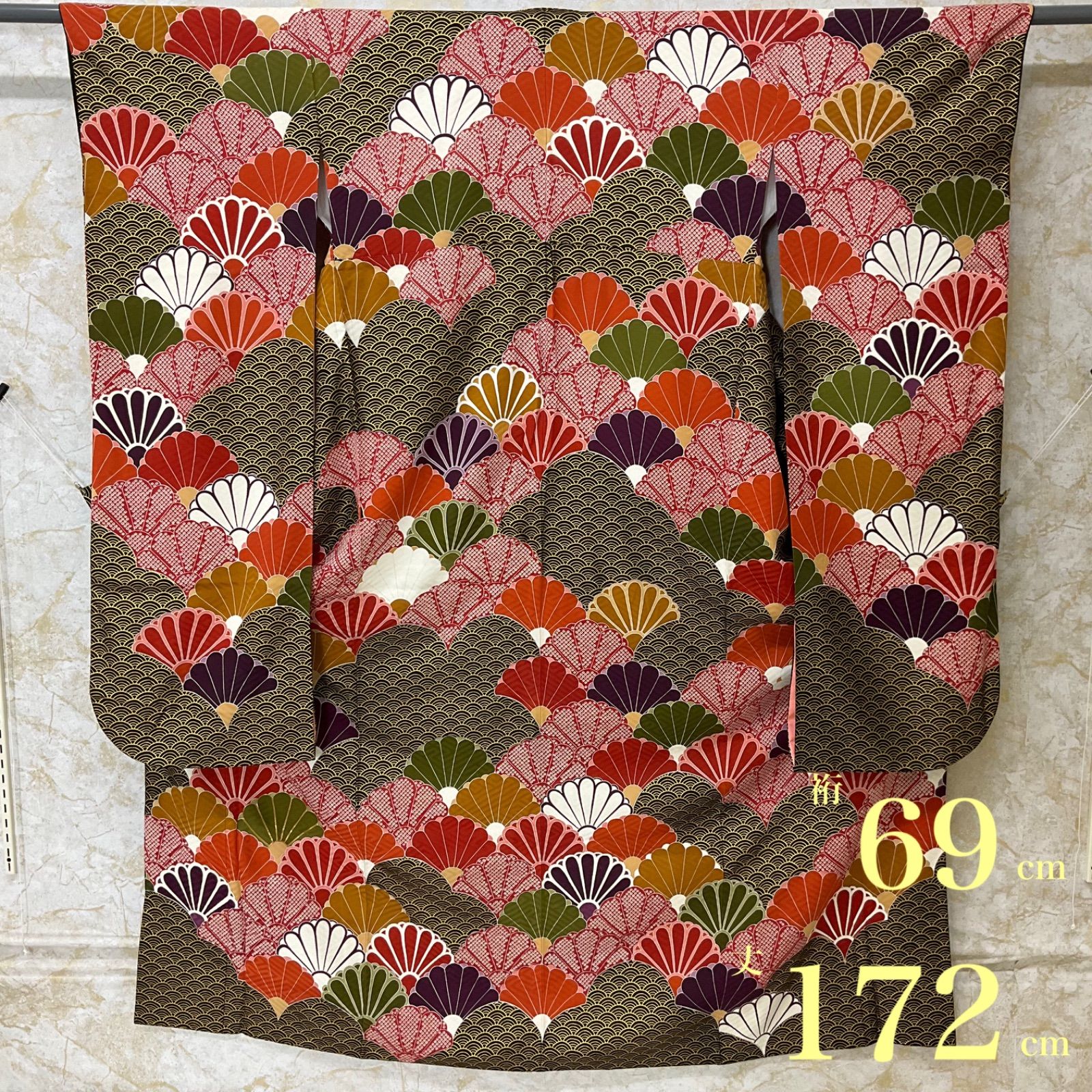 kimono+one◆kimonoarisa◆厳選◆振袖◆正絹◆広衿◆裄長◆ロング◆裄69肩丈172◆ 13,082円