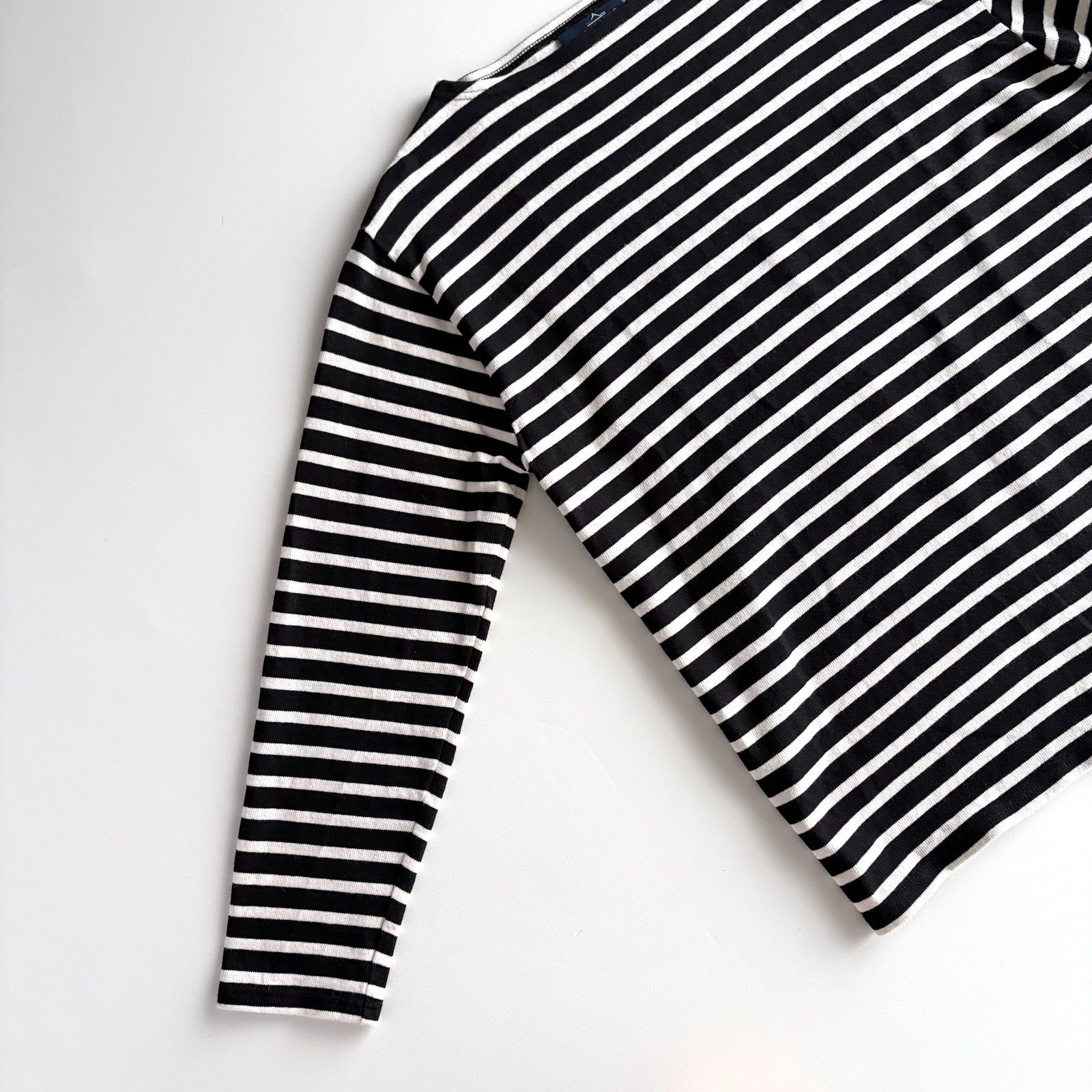 美品 / SAINT JAMES セントジェームス / OUESSANT ウェッソン 長袖 ボーダー バスクシャツ / ユニセックス T3 レディース メンズ / ブラック×エクリュ / フランス製 / トップス