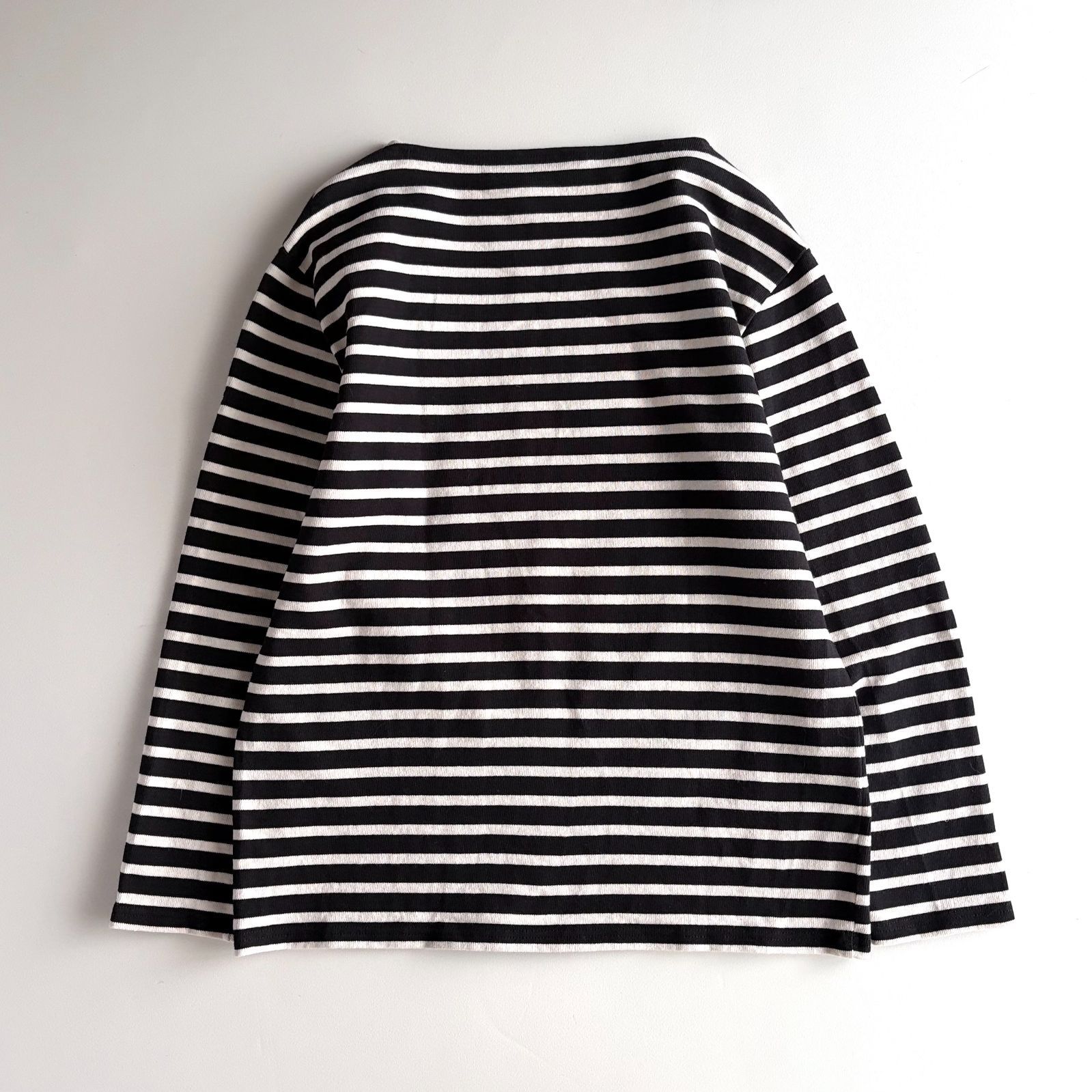 美品 / SAINT JAMES セントジェームス / OUESSANT ウェッソン 長袖 ボーダー バスクシャツ / ユニセックス T3 レディース メンズ / ブラック×エクリュ / フランス製 / トップス