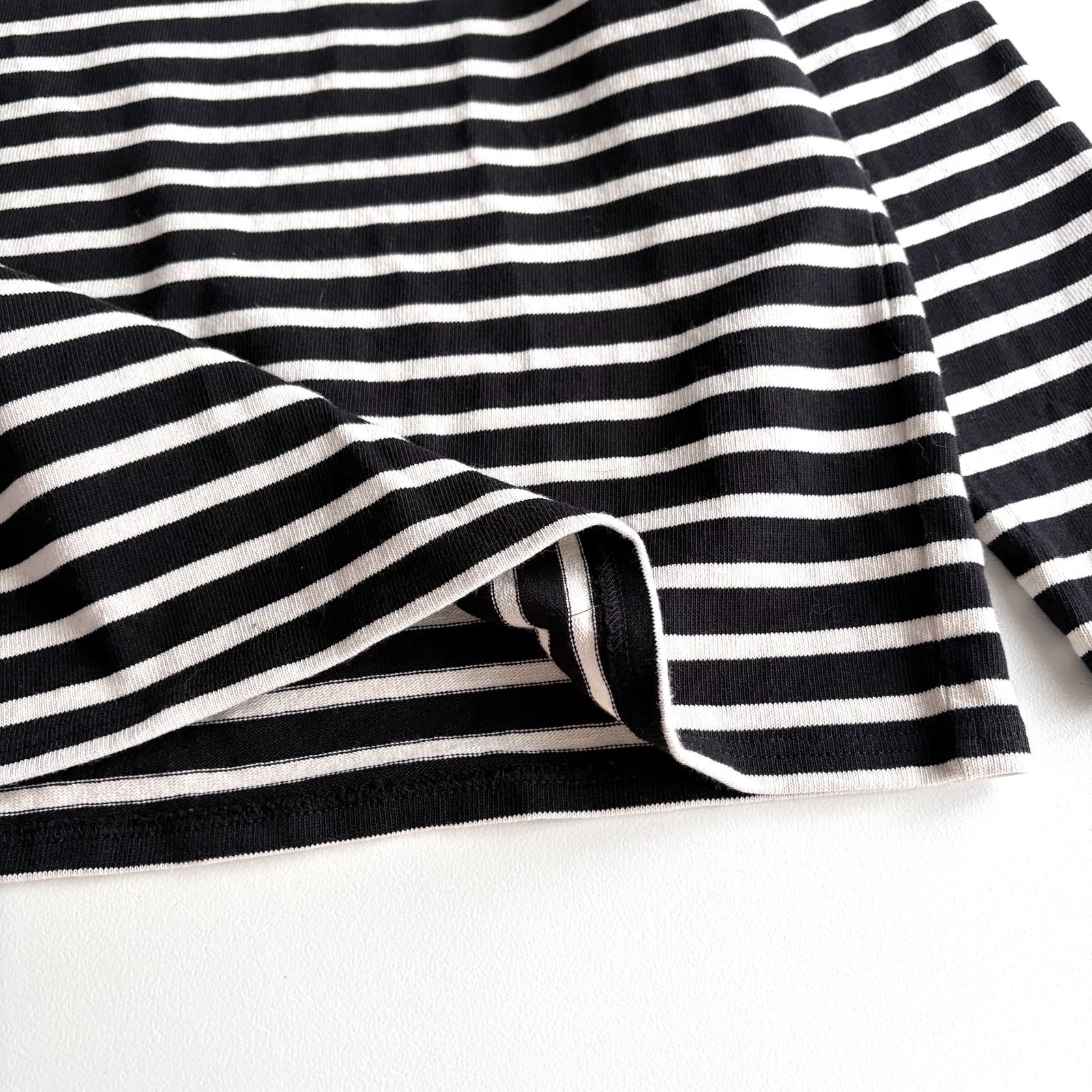 美品 / SAINT JAMES セントジェームス / OUESSANT ウェッソン 長袖 ボーダー バスクシャツ / ユニセックス T3 レディース メンズ / ブラック×エクリュ / フランス製 / トップス