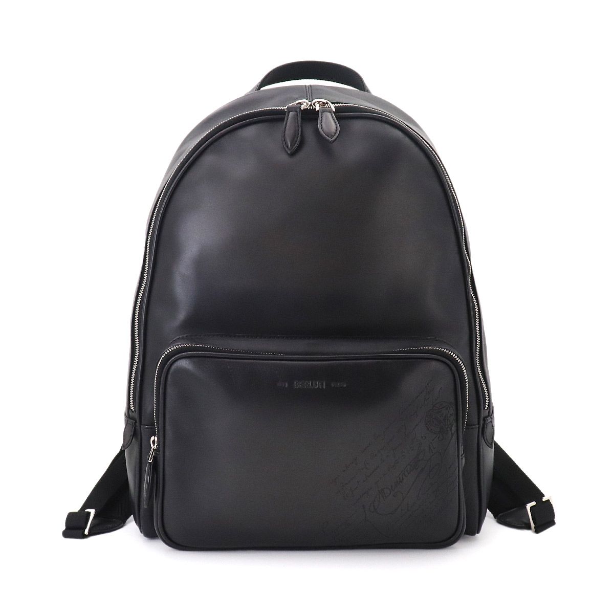 未使用 展示品 ベルルッティ Berluti カリグラフィ バックパック リュックサック レザー ブラック シルバー 金具 90331184