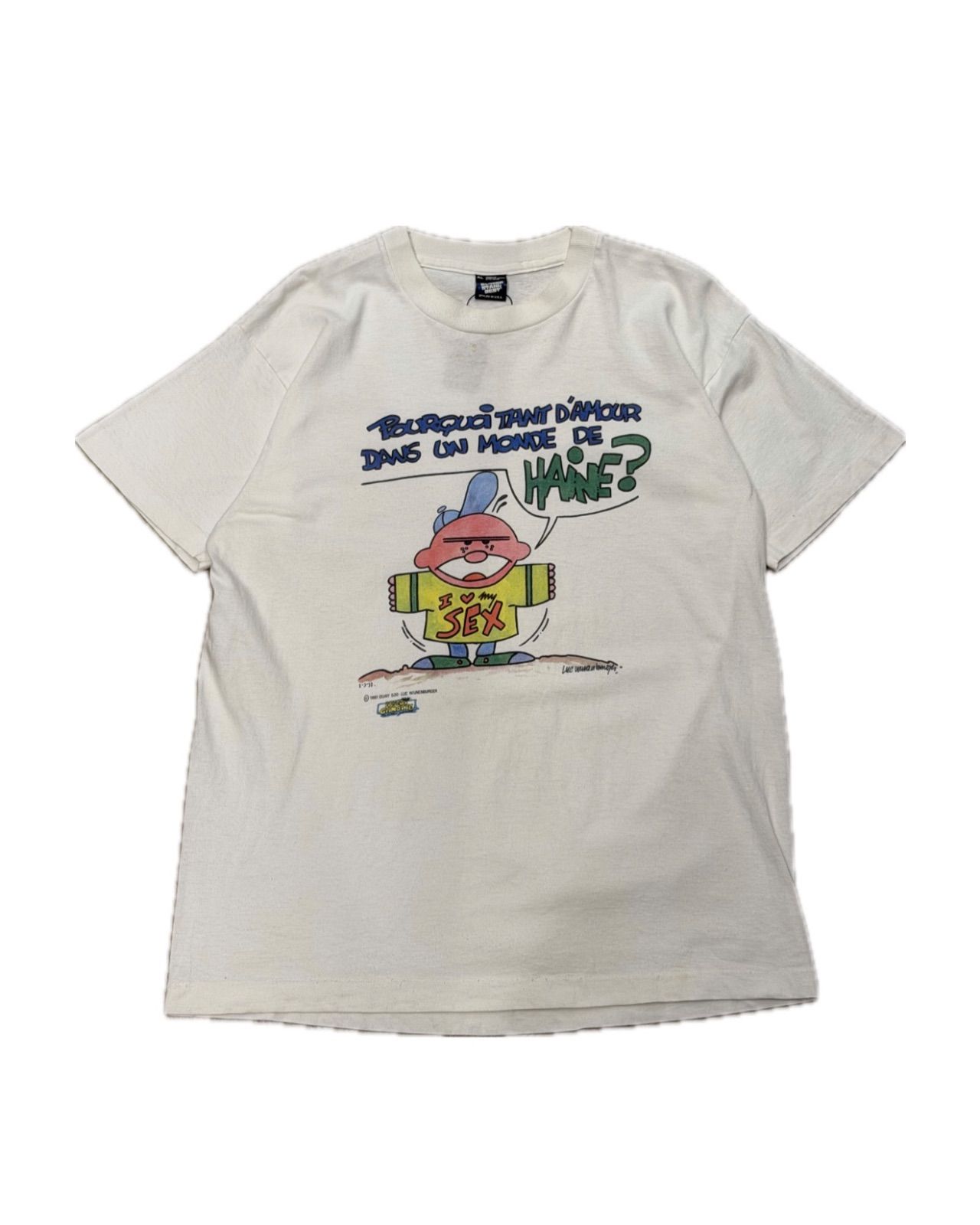 【 91'y USA / SCREEN STARS BEST 】 S/S T-shirt　半袖 Tシャツ　シングルステッチ　メッセージ　90年代　90s　アメリカ製　《 XL 》