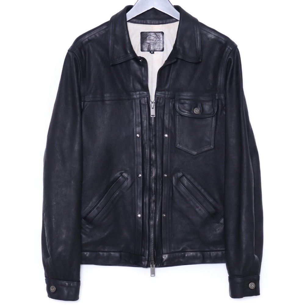 ISAMU KATAYAMA BACKLASH GUIDI カーフレザージャケット Lサイズ ブラック 2091-01