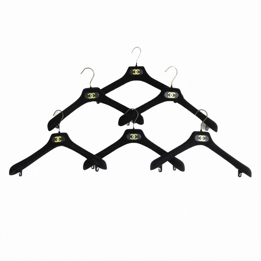CHANEL シャネル ファッション雑貨 ココマーク ハンガー ６本セット ブラック メンズ レディース 【中古】