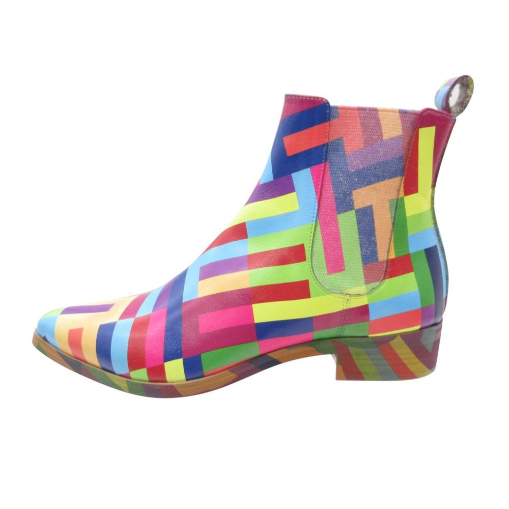 COMME des GARCONS コムデギャルソン KIDS LOVE GAITE キッズ ラブ ゲイト ブーツ サイドゴア チェルシーシューズ ローヒール 靴 マルチカラー 4.5 23cm レディース 【中古】