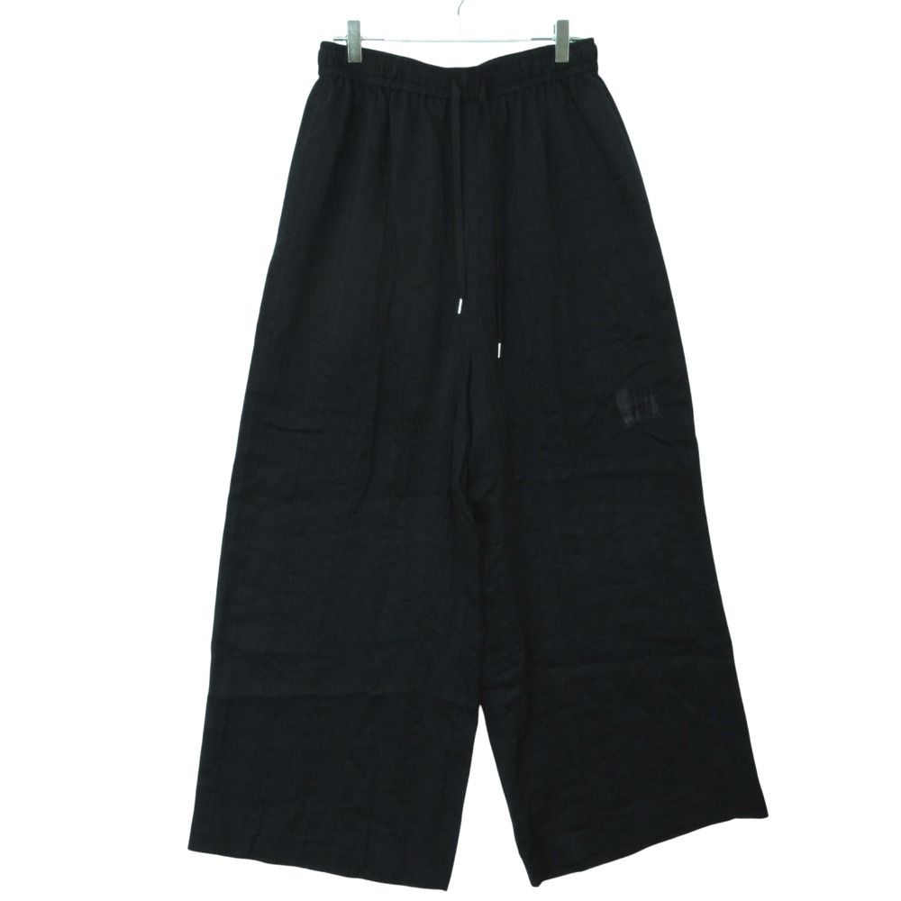 美品 jonnlynx ジョンリンクス パンツ striped sailor pants ストライプセーラー ボトムス ゴムウエスト ブラック 38【M】 レディース 【中古】