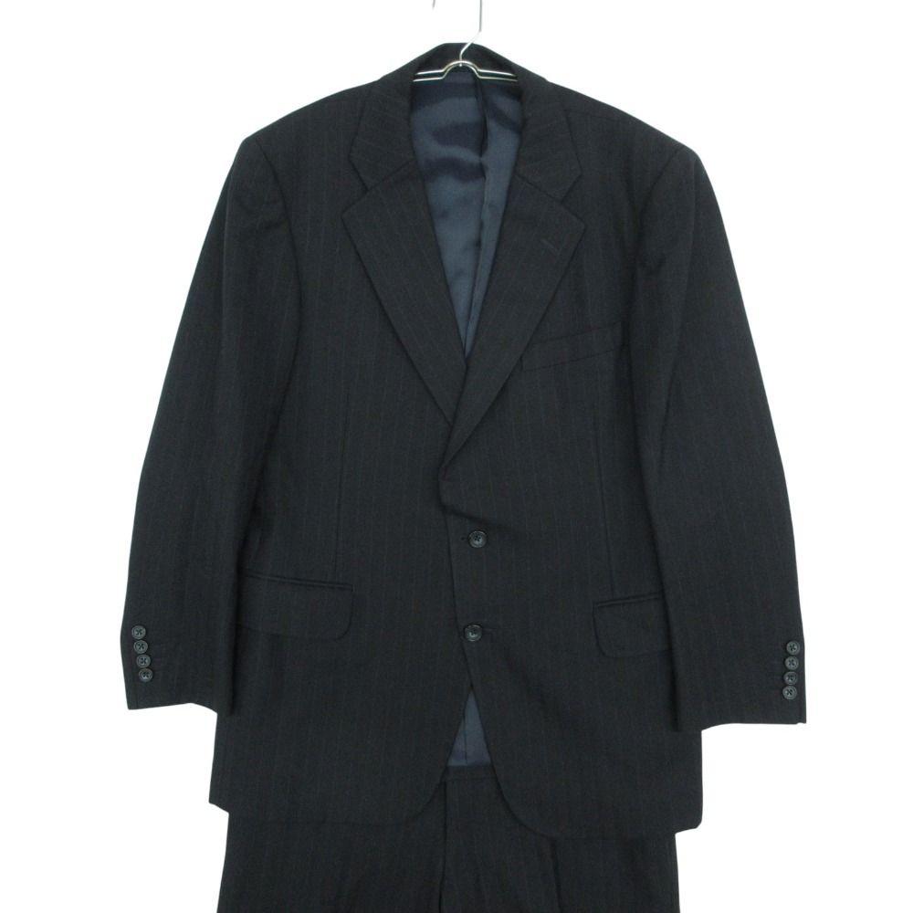 美品 Burberrys バーバリーズ スーツ セットアップ テーラード 2B ジャケット スラックス パンツ ストライプ柄 ブラック M AB5 メンズ 【中古】