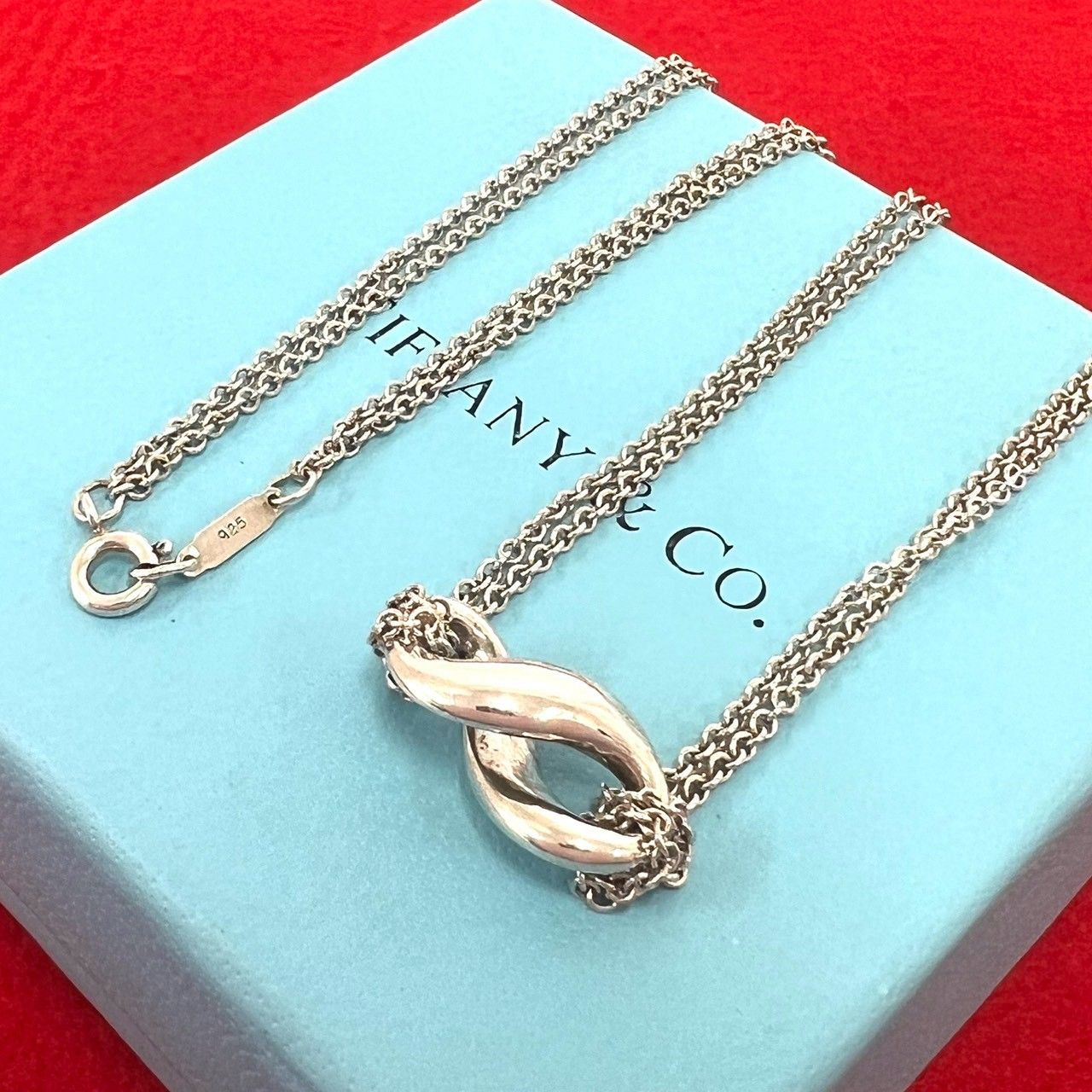 極 美品 TIFFANY&Co. ティファニー ヴィンテージ インフィニティ ネックレス シルバー925 アクセサリー シルバー 263-3