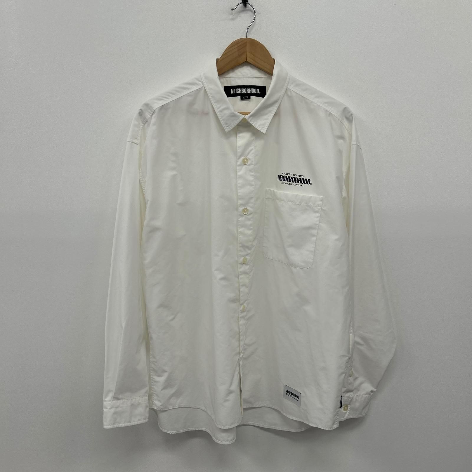 【イオン広店】 中古 NEIGHBORHOOD | ネイバーフッド 長袖シャツ Plain Shirt LS 241SPNH-SHM02 ホワイト サイズ：L 【104】