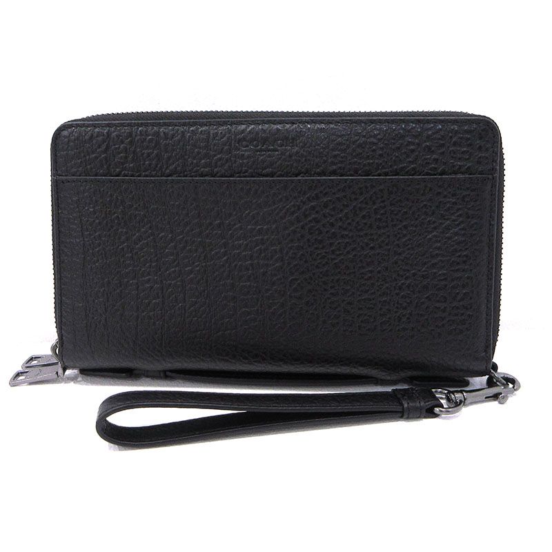 【三重本店】 中古 COACH | コーチ 長財布 ダブルジップ トラベルオーガナイザー 67624 ブラック 【125】