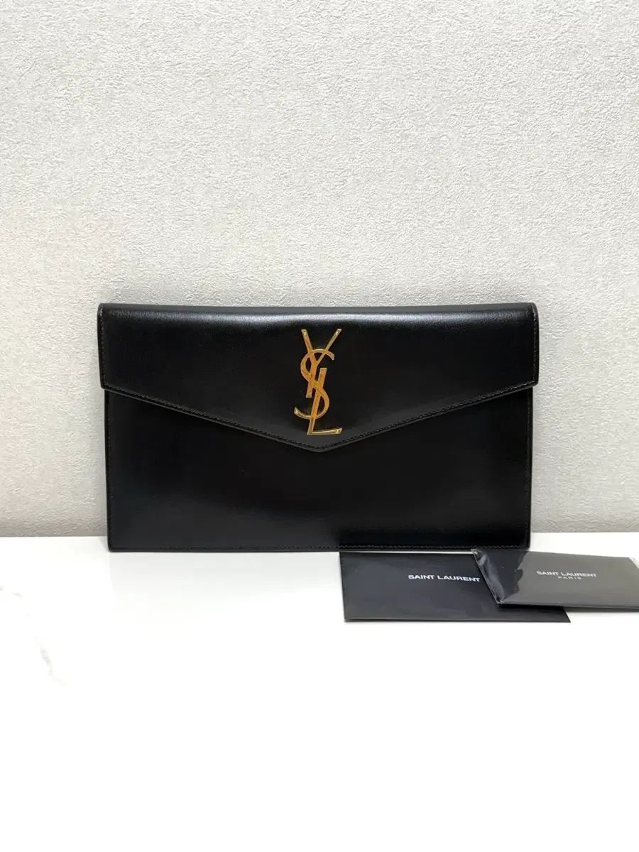 (正規品/S) Saint Laurent サンローラン アップタウン エンベロープ クラッチバッグ ゴールド