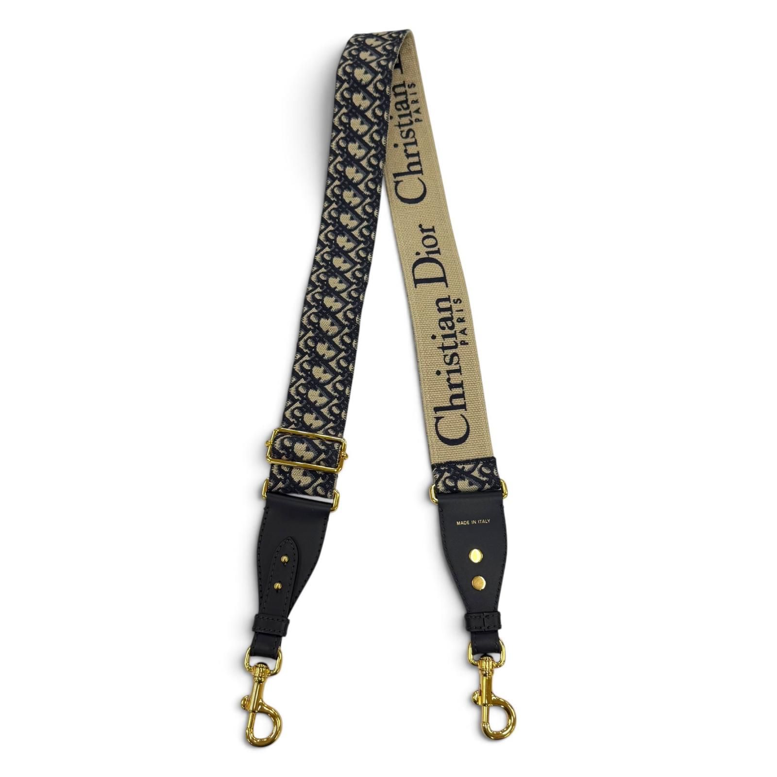 美品☆Christian Dior クリスチャンディオール S8558CTZQ オブリーク エンブロイダリー ショルダーストラップ キャンバス レザー 現行品