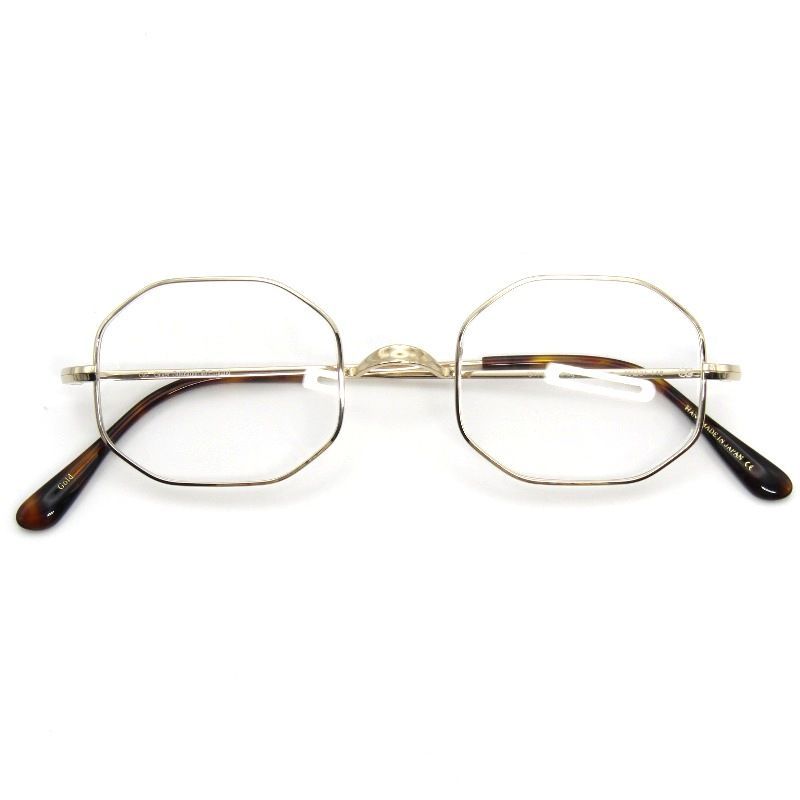 未使用 OLIVER GOLDSMITH オリバーゴールドスミス メガネフレーム Oliver Octag 日本製 オクタグ オクタゴン 八角形 Gold 54001318