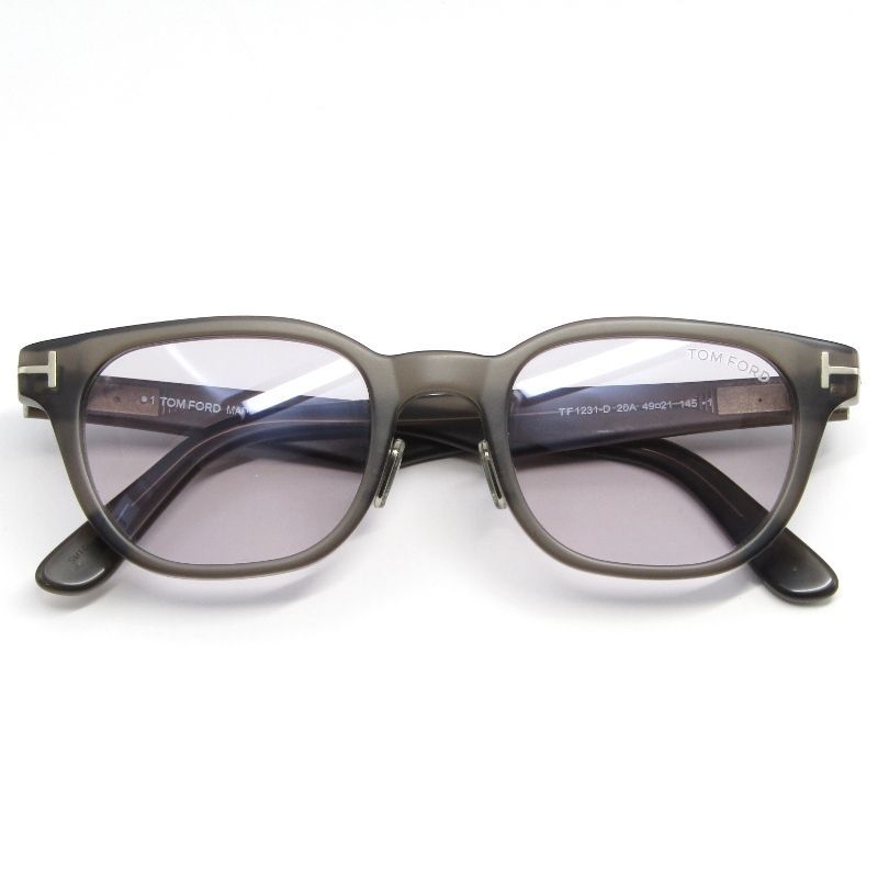 美品 TOM FORD トムフォード サングラス TF1231-D イタリア製 ウェリントン 日本企画 20A マットグレー/マットシルバー 61006231