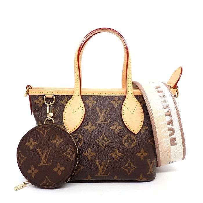 ルイ・ヴィトン LOUIS VUITTON ショルダーバッグ ネヴァーフル BB M46705 ブラウン ベージュ モノグラムキャンバス ヌメ革 ゴールド金具 【中古】