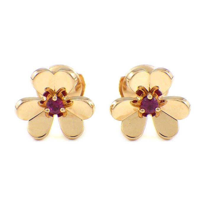ヴァンクリーフ＆アーペル Van Cleef & Arpels ピアス フリヴォル ミニ VCARP7SA00 ルビー 0.14ct K18PG 【中古】