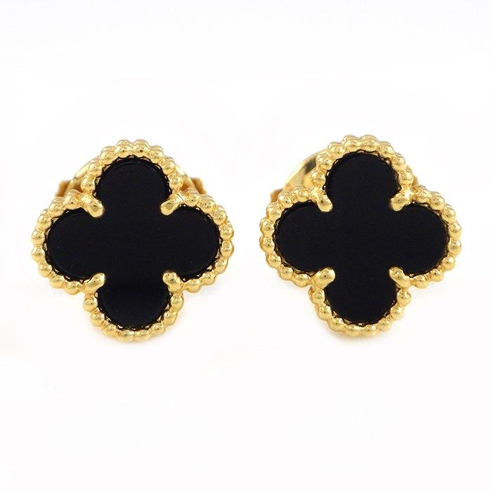 ヴァンクリーフ＆アーペル Van Cleef & Arpels ピアス スウィートアルハンブラ オニキス K18YG 【中古】