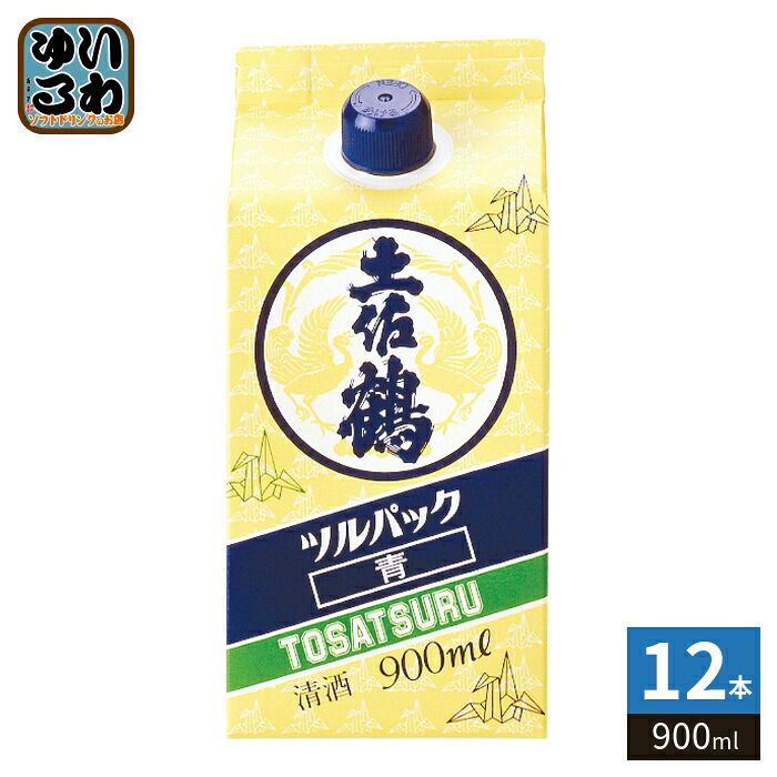 土佐鶴酒造 ツルパック 青 900ml 紙パック 12本 (6本入×2 まとめ買い)
