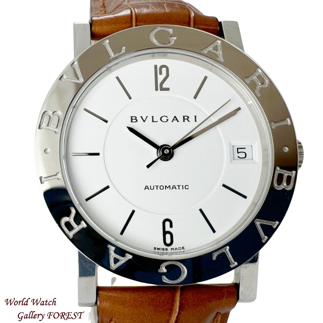 【BVLGARI ブルガリ】ブルガリブルガリ BB33SL(BB33WSLD) 自動巻き 中古 メンズ腕時計 ボーイズ ユニセックス 白文字盤☆Aランク☆