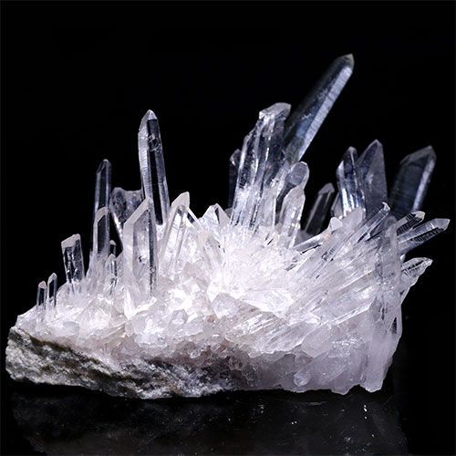 〔D123-32〕極上品 アーカンソー州産 水晶 クラスターARKANSAS CRYSTAL ギャランティーカード付