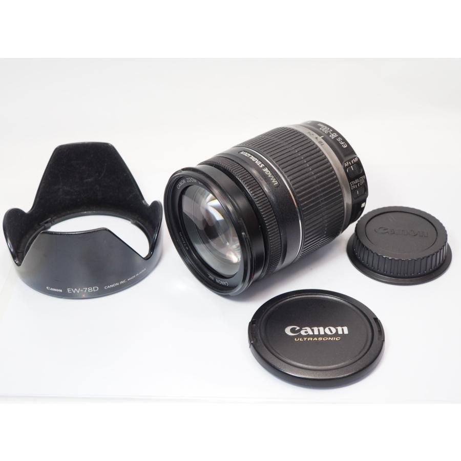 送料無料 Canon EF-S 18-200mm F3.5-5.6 IS フード付き レンズ キヤノン [CN8910