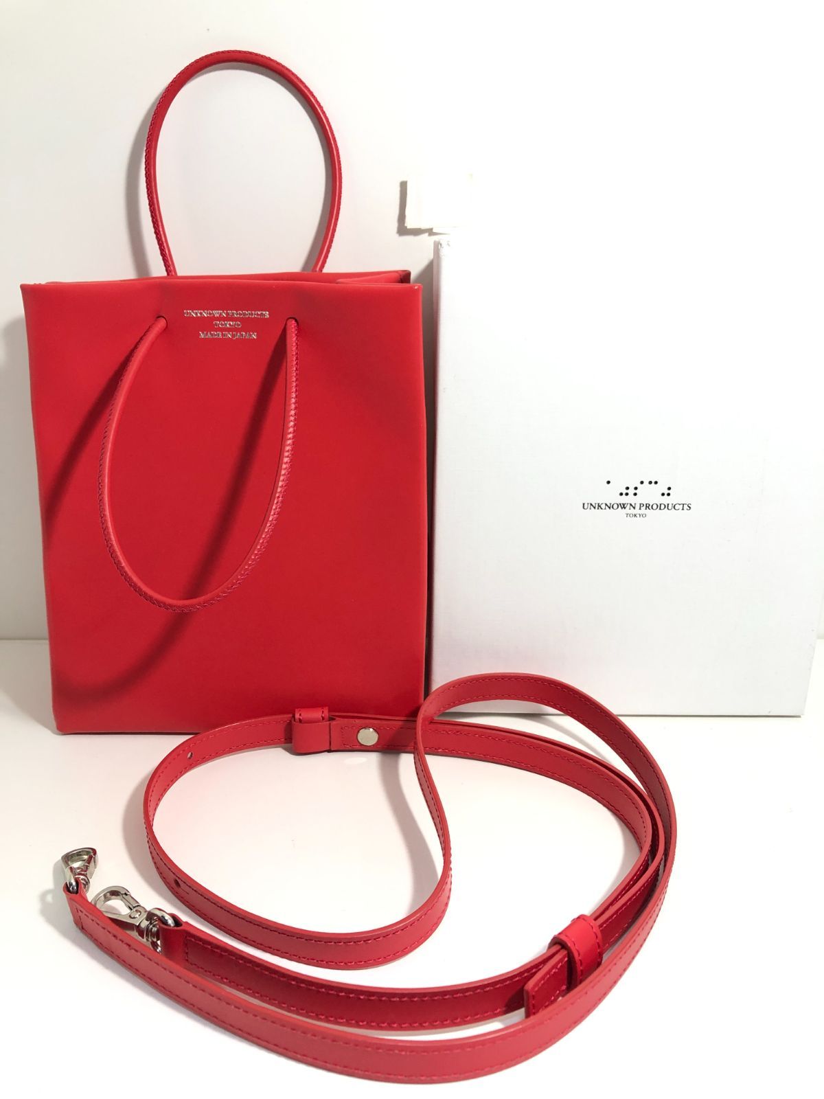 028001 UNKNOWN PRODUCTS LEATHER PAPER SHOULDER BAG LOGO MINI レザーペーパーショルダーバッグ ミニ アンノウンプロダクツ