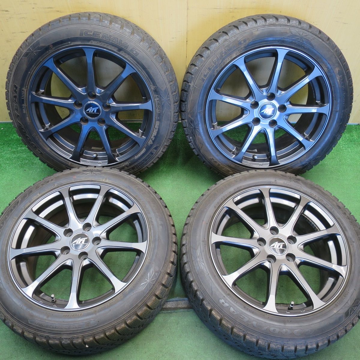 バリ溝!9.5分◎ワーゲン 等 AFT 215/55R17 スタッドレス グッドイヤー アイスナビ6 17インチ PCD112/5H◎6072503NJス