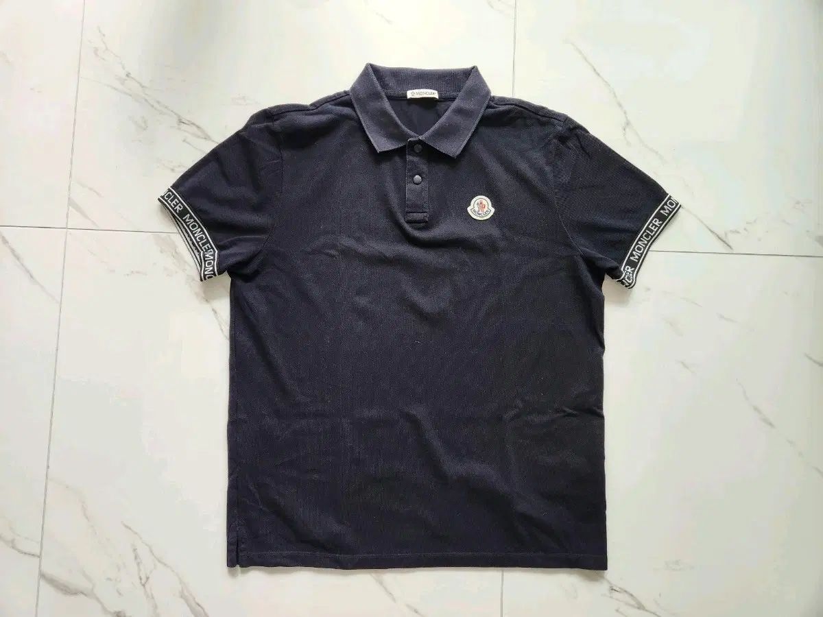 モンクレール 半袖 カラーTシャツ ネイビー M