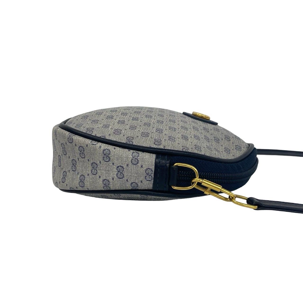 極 美品 GUCCI グッチ オールドグッチ マイクロGG ロゴ 柄 金具 レザー