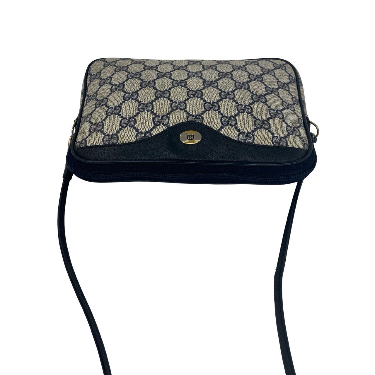 極 美品 希少品 GUCCI グッチ オールドグッチ GG ロゴ 柄 金具 レザー