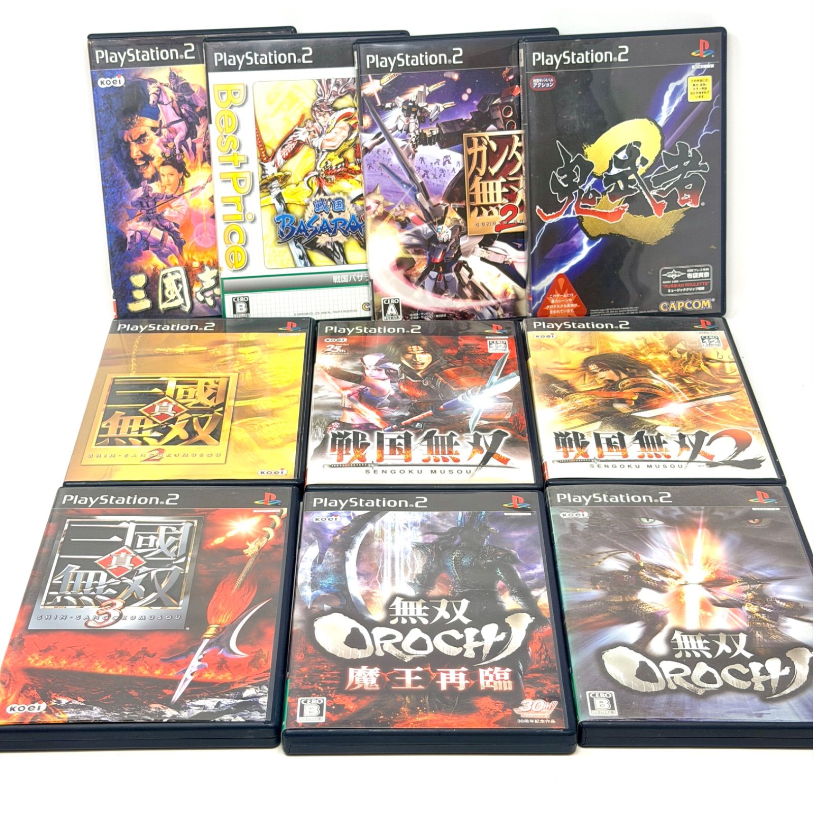 PS2　詰め合わせ（無双系） PS2ソフト 10本まとめ売り】無双シリーズ 戦国BASARA 鬼武者 三國志