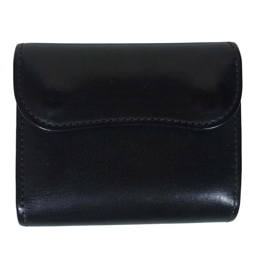 WILDSWANS ワイルドスワンズ ENO イーノ サドルプルアップ レザー 三つ折り コンパクト ウォレット 財布 ブラック系【中古】