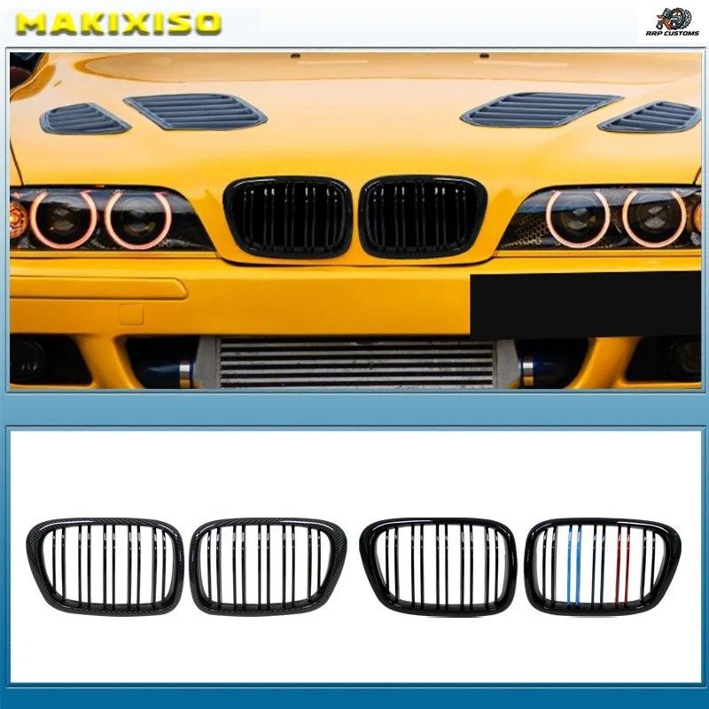 BMW E39 5 SERIES 525 528 GLOSS GRILLE CAR FRONT HOOD GRILL KIDNEY GRILLES RACING GRILL 99-03 DUAL LINE