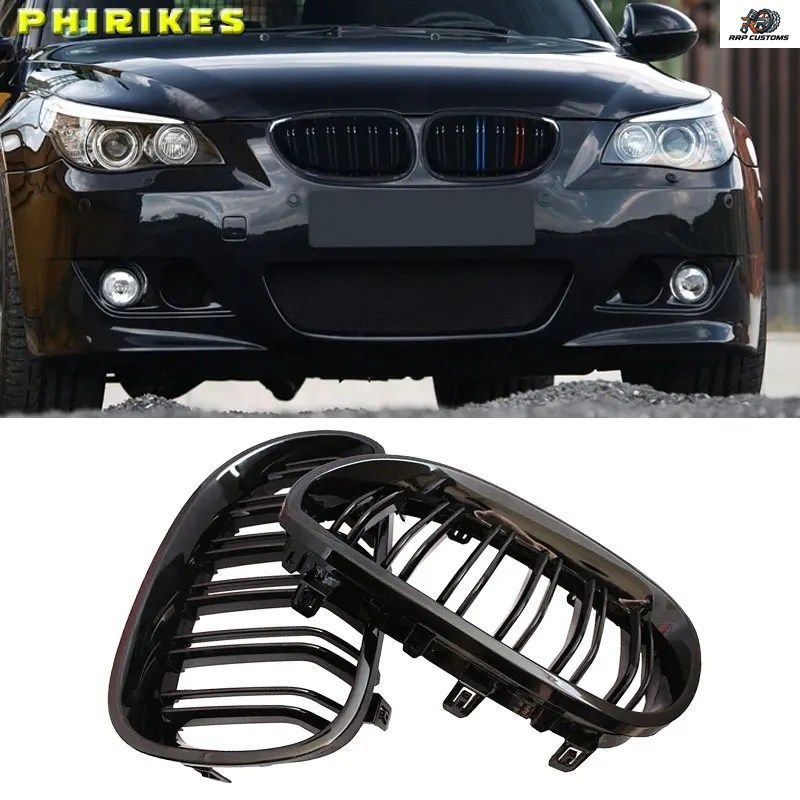 CAR FRONT BUMPER KIDNEY GRILLE GRILL HOOD MESH DOUBLE LINE RACING GRILLS BMW 5 SERIES E60 M5 E61 520I 545I 550I 535I 03-10 6,285円