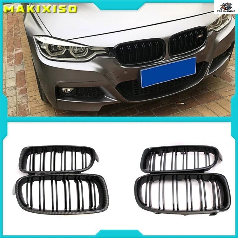 CAR FRONT GRILLE RACING FRONT SPORT GRILL GLOSS DOUBLE SLAT KIDNEY GRILLE BMW 3-SERIES F30 F35 2012-2018 6,360円
