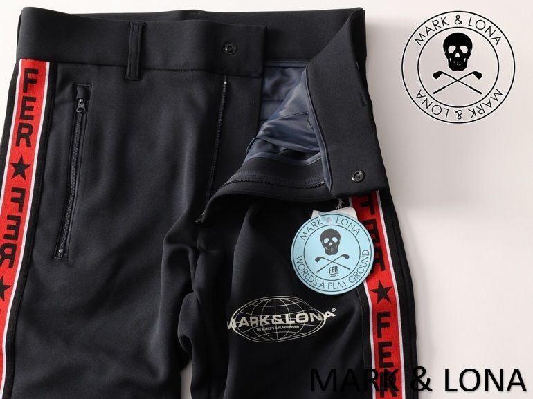 正規品★MARK&LONA マーク＆ロナ★ FER Star Stripe Jogger スターストライプジョガーパンツ S 44【MFM-4C-AT01】ネイビー紺【本物保証】