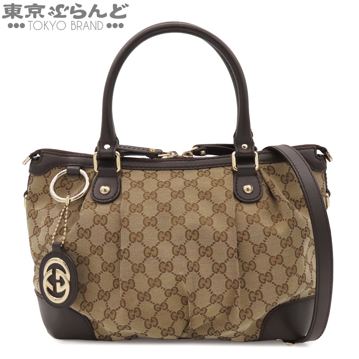グッチ GUCCI スーキー 247902 ベージュ GGキャンバス レザー 2WAY ショルダーバッグ ハンドバッグ レディース 101888459 59,400円