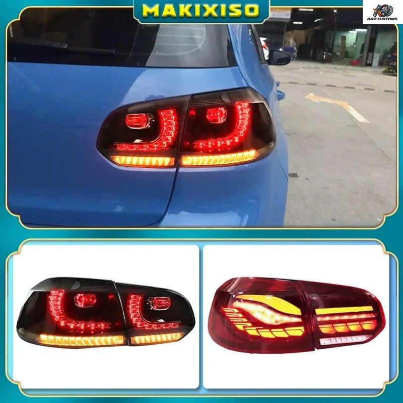 PAIR OF CAR TAIL LIGHT ASSEMBLY VW GOLF6 MK6 R20 2008-2013 FLOWING WATER FLICKER TURNING SIGNAL LIGHT GOLF 6 TAILLIGHT
