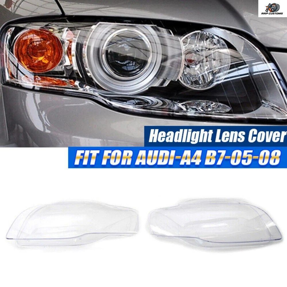 AUDI A4 B7 S4 RS4 2006 2007 2008 FRONT HEADLIGHT LENS COVER 1PAIR TRANSPARENT LAMPE CLEAR HEADLAMP COVER SHELL 7,710円