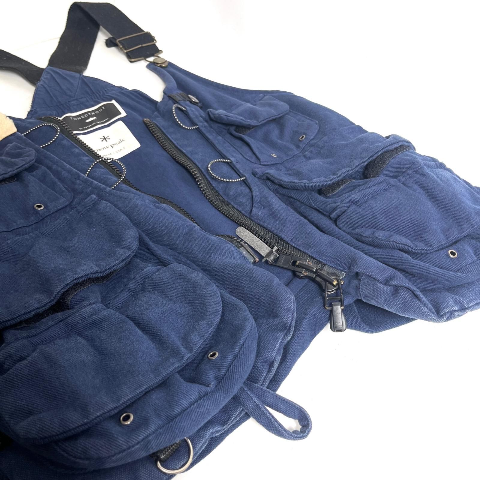 snowpeak × TONEDTROUT フィールドフィッシングベスト JPN Mサイズ TT2020SNP-VT02 ネイビー