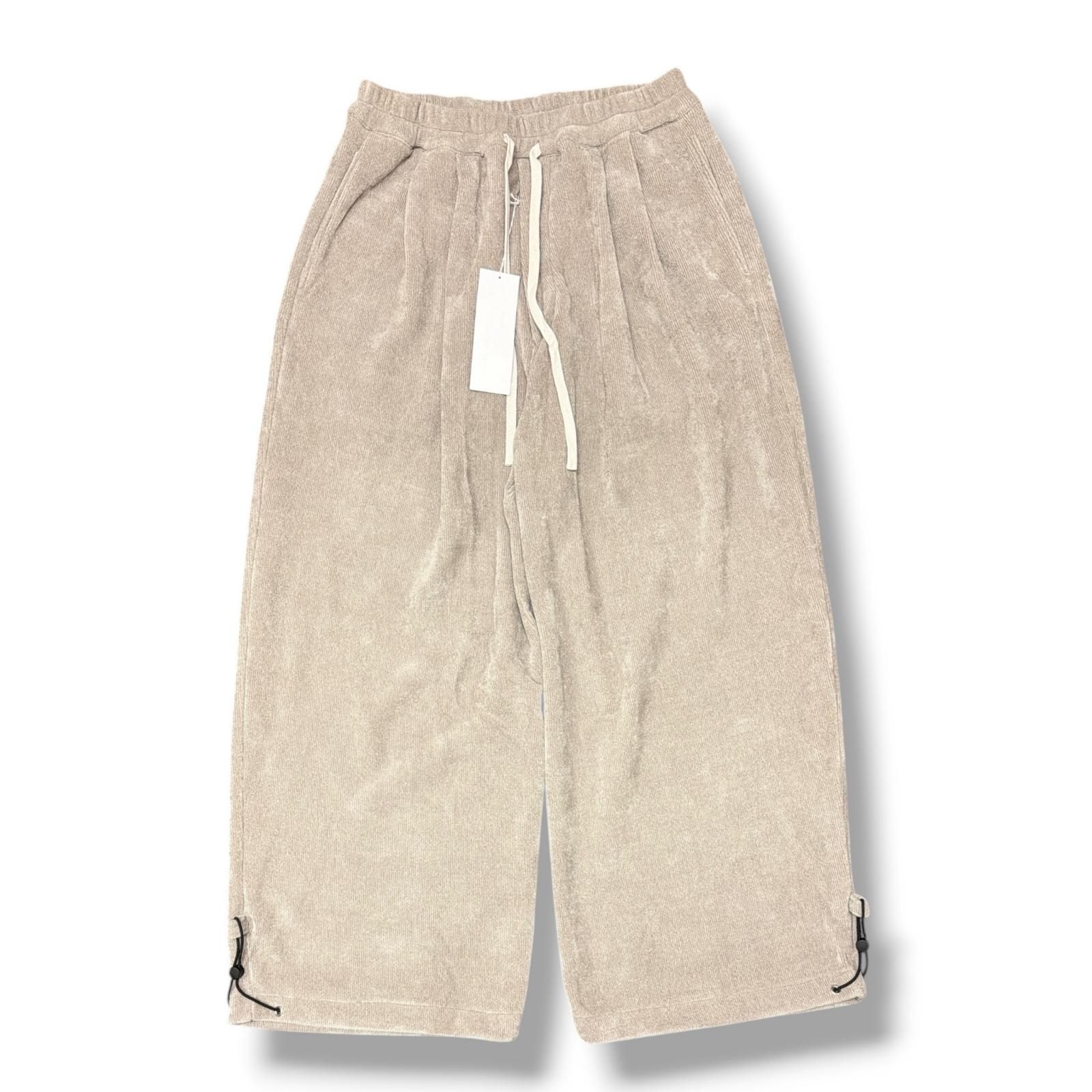 参考上代32780円 未使用 my beautiful land let CHENILLE KNIT WIDE EASY PANTS シェニールニットワイドイージーパンツ マイビューティフルランドレット WM06-PT252063 ベージュ 1