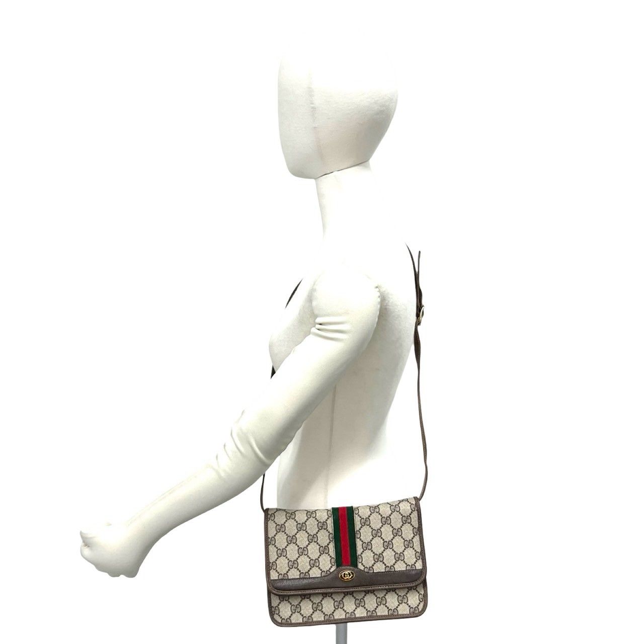 極 美品 袋付 GUCCI グッチ オールドグッチ シェリーライン GG ロゴ 柄
