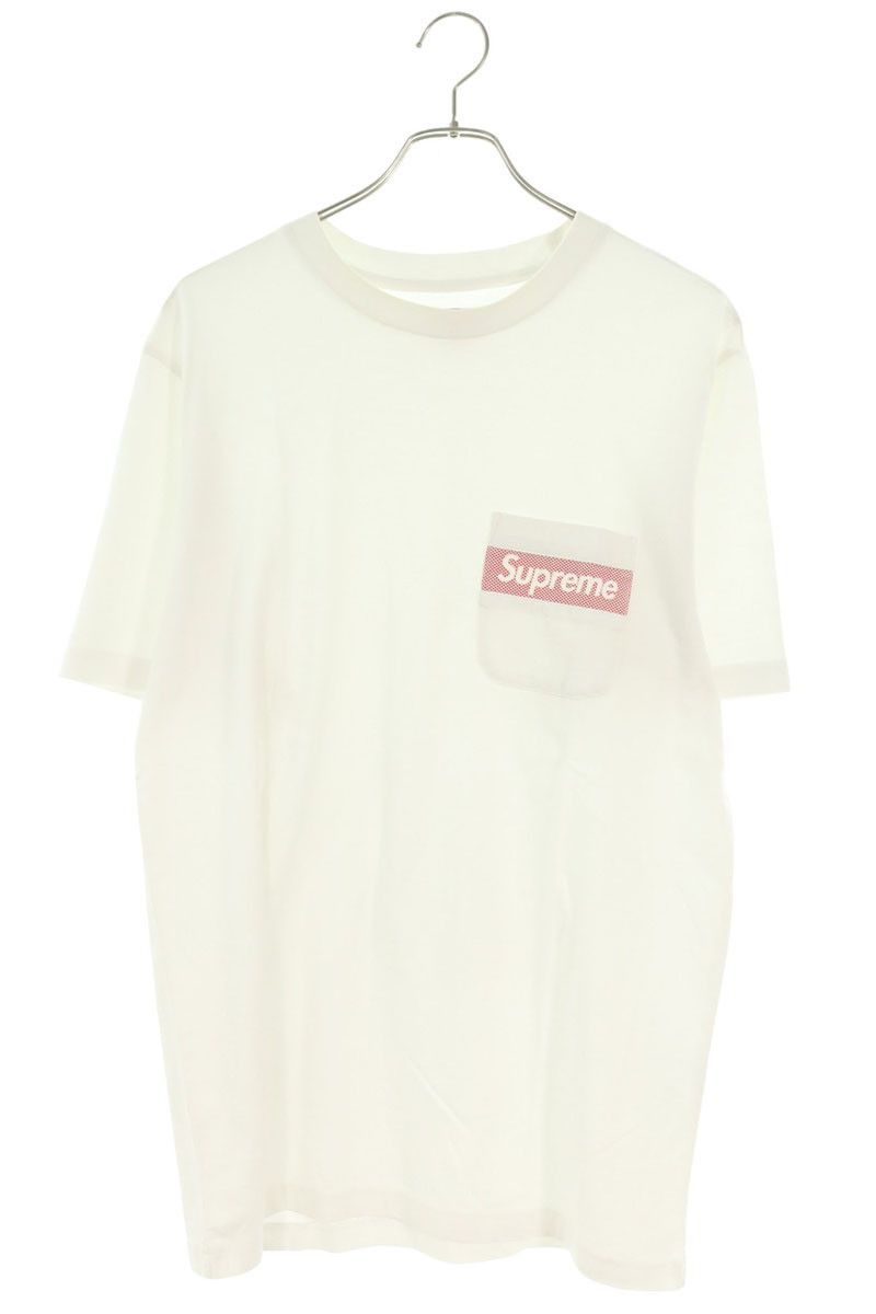シュプリーム 19SS Mesh Stripe Pocket メッシュロゴプリントTシャツ メンズ M