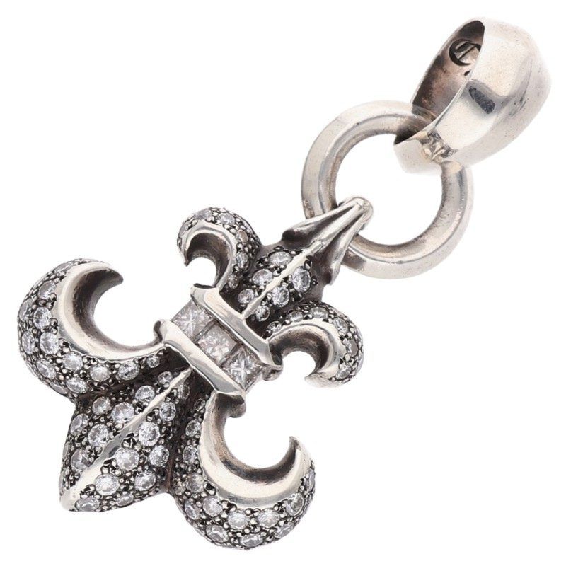 クロムハーツ BS FLUER w/BALE P/D/BSフレアペンダント PAVEダイヤ/ペンダント/シルバーネックレストップ メンズ