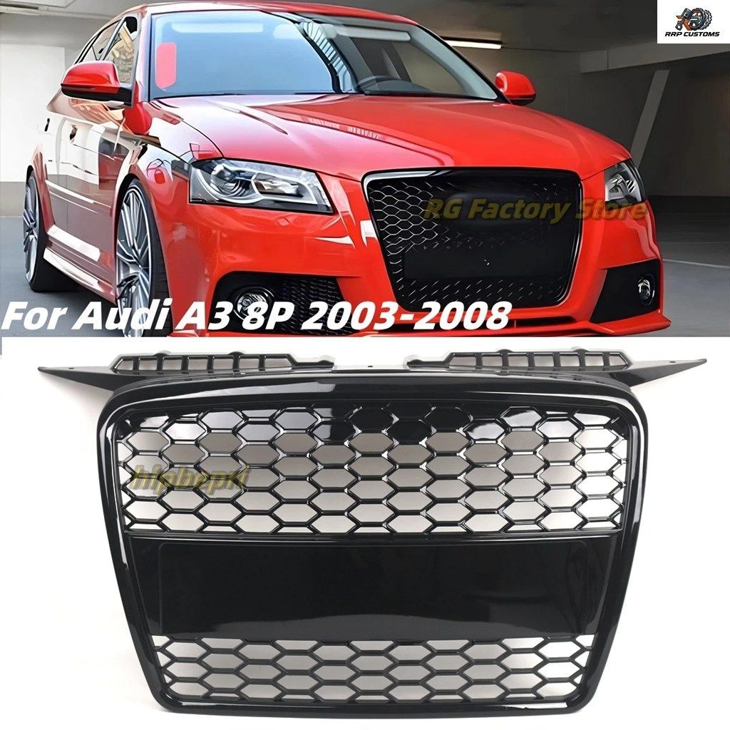 FRONT BUMPER CENTER GRILLE AUDI A3 QUATTRO 8P 2004 - 08 MESH HONEYCOMB CAR FRONT BUMPER GRILL