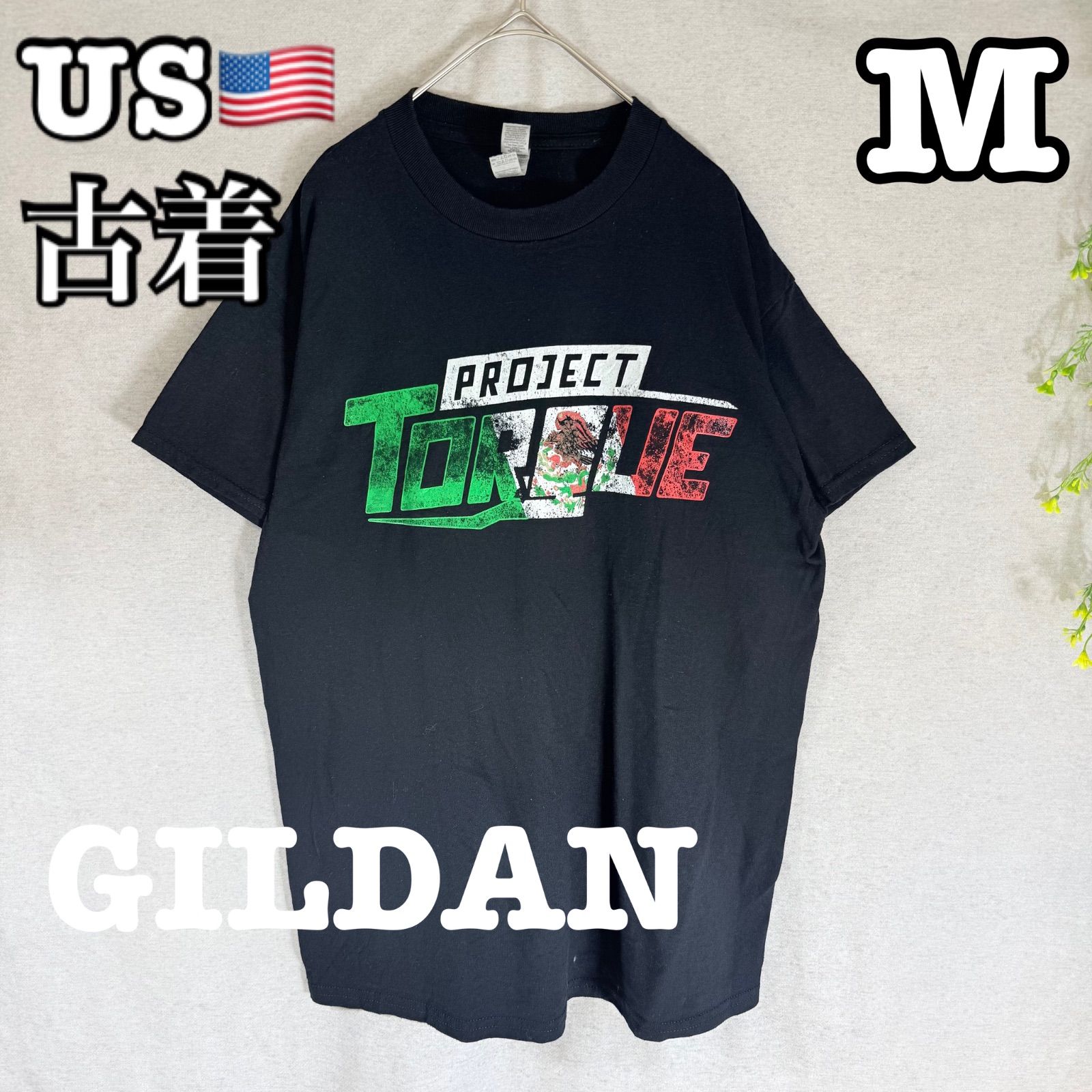 US古着　【希少】GILDAN Project Torque メキシコ国旗ロゴ Tシャツ 黒　Mサイズ　US0049 98,010円
