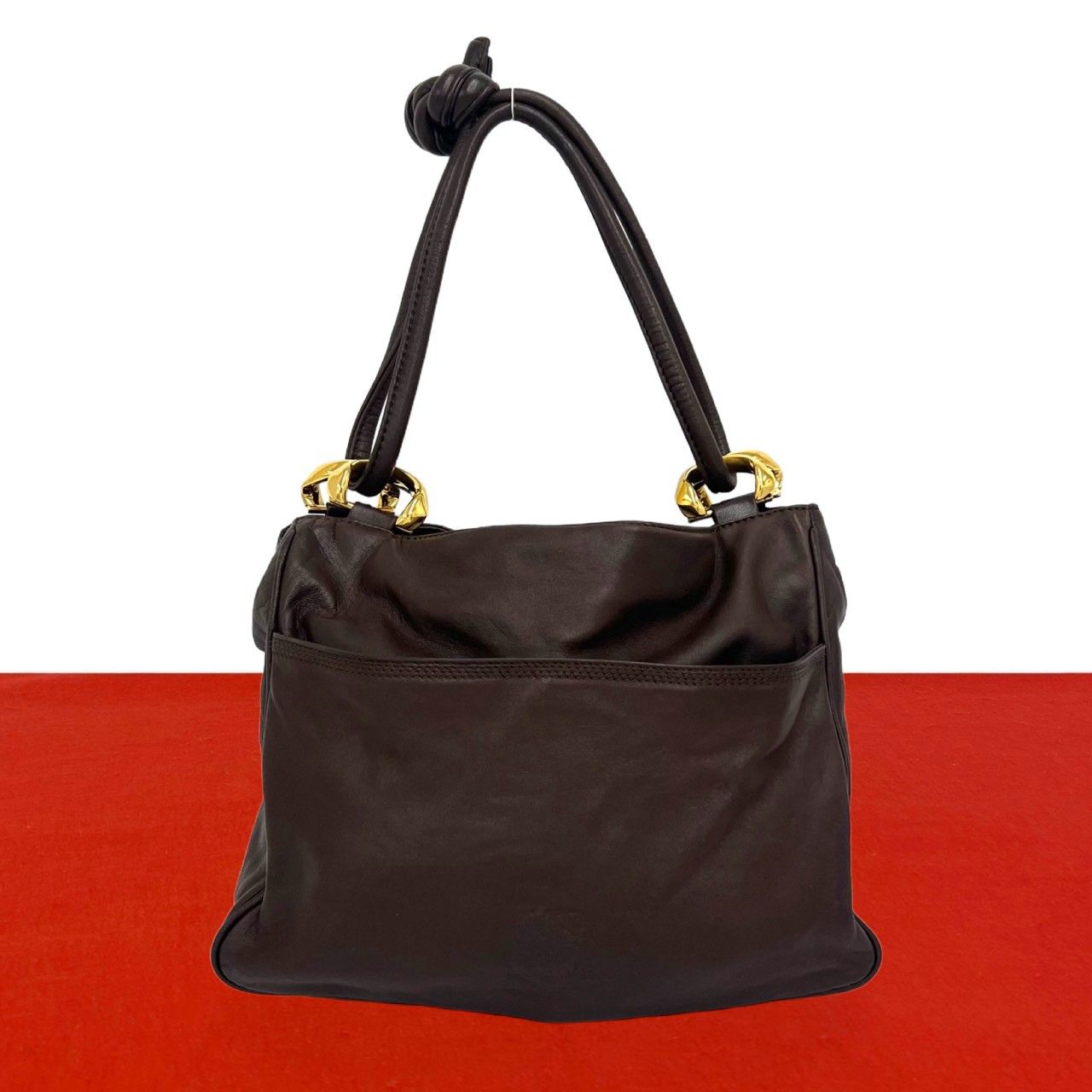 極 美品 LOEWE ロエベ ヴィンテージ アナグラム ロゴ ナッパレザー 本 