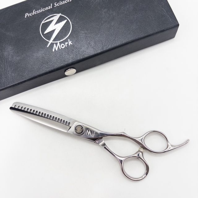 新品同様【モルクシザーMork】Cobalt Clip-20G SP オフセット シザー セニング 美容ハサミ すきばさみ 美容師 理容師 約40% 右利き 6インチ 中古 sc3511