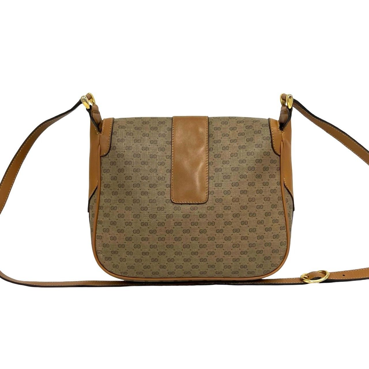 オールドグッチ ハンドバッグ マイクロGG 筆記体ロゴ クレスト金具 ブラウン 極 美品 希少品 GUCCI グッチ オールドグッチ マイクロGG ロゴ 柄 金具